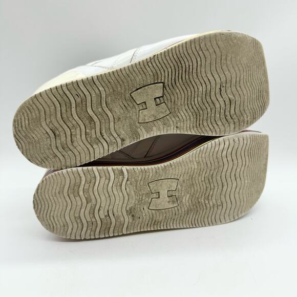 White & Metallic Rainbow Platform Lace Up Sneaker - Festival Pride Colorful Art - Picture 11 of 14